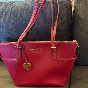Michael Kors Hot Pink Saffiano Leather Tote
